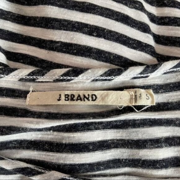 J Brand Black Stripe Linen Oversized Top - Picture 5 of 6